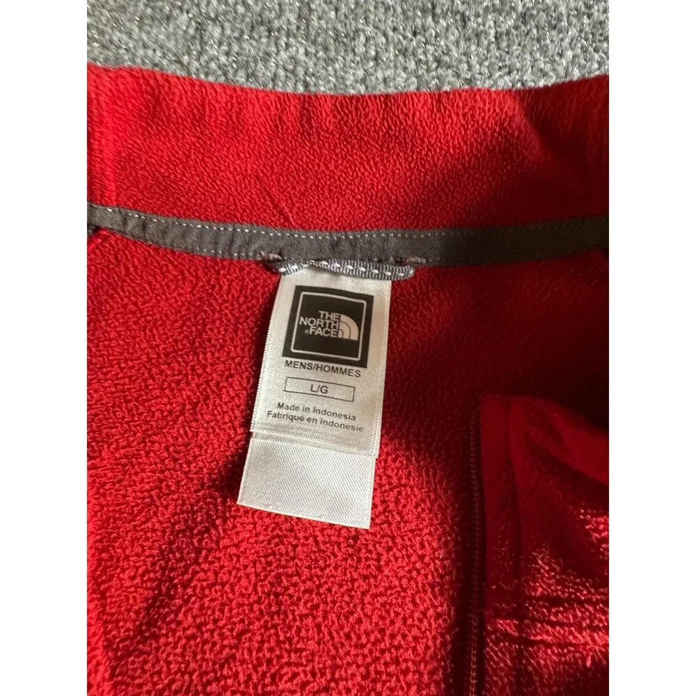 The North Face Mens Red Fleece 1/4 Zip Pullover Sweater L G